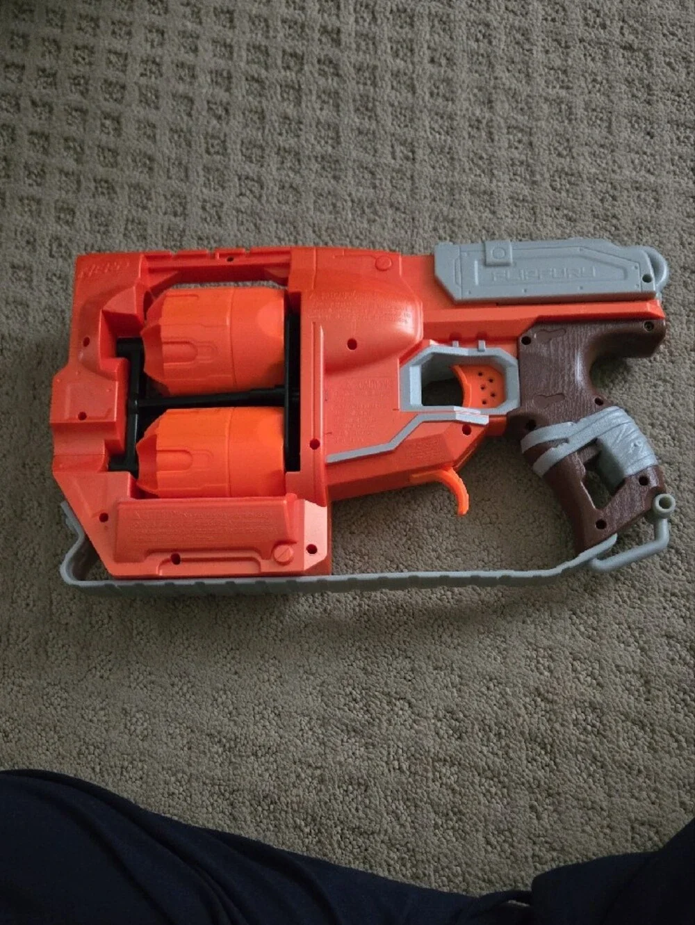 Nerf FlipFury Orange and Gray Dual-Drum Blaster